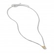 Cable Amulet Vehicle Box Chain Necklace in Sterling Silver with 18K Yellow Gold, 2.7mm