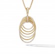 DY Origami Pendant Necklace in 18K Yellow Gold with Pave Diamonds