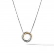 Crossover Pendant Necklace in Sterling Silver with 18K Yellow Gold