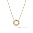 Crossover Pendant Necklace in 18K Yellow Gold with Pave Diamonds