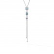 Novella Y Necklace with Blue Topaz and Pave Diamonds