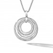 Stax Pendant Necklace in Sterling Silver with Pave Diamonds