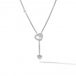 Cable Collectibles® Heart Y Necklace in Sterling Silver with Pave Diamonds