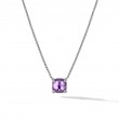 Petite Chatelaine® Pendant Necklace in Sterling Silver with Amethyst and Pave Diamonds
