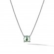Petite Chatelaine® Pendant Necklace in Sterling Silver with Prasiolite and Pave Diamonds