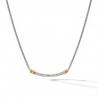 Petite Helena Wrap Station Necklace in Sterling Silver with 18K Yellow Gold and Pave Diamonds