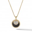 DY Elements® Convertible Pendant Necklace in 18K Yellow Gold with Pave Diamonds and Black Onyx Reversible to Mother of Pearl