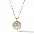 DY Elements® Convertible Pendant Necklace in 18K Yellow Gold with Pave Diamonds and Black Onyx Reversible to Mother of Pearl
