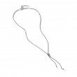 Petite X Lariat Necklace in Sterling Silver with Pave Diamonds