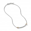 Petite X Bar Station Necklace in Sterling Silver with 18K Yellow Gold