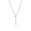 DY Madison® Three Ring Chain Necklace in Sterling Silver with 18K Yellow Gold