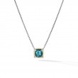 Petite Chatelaine® Pendant Necklace with Hampton Blue Topaz, 18K Yellow Gold Bezel and Pave Diamonds