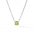Petite Chatelaine® Pendant Necklace with Peridot, 18K Yellow Gold Bezel and Pave Diamonds