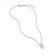 Petite Chatelaine® Pendant Necklace with Morganite, 18K Rose Gold Bezel and Pave Diamonds