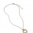 Pavé Crossover Pendant Necklace in 18K Yellow Gold with Diamonds, 21mm
