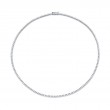 5.86 Carat 18k White Gold 3-Prong Round Brilliant Diamonds Necklace