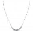 Floating East West Emerald Cut diamond Pendant on Paperclip Chain