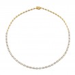 18k Yellow Gold Bar Necklace with Emerald Cut Diamonds