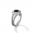 Petite Albion® Ring in Sterling Silver with Black Onyx and Pave Diamonds