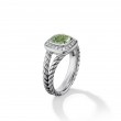 Petite Albion® Ring in Sterling Silver with Prasiolite and Pave Diamonds