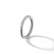 Petite Pave Stack Ring in Sterling Silver with Diamonds