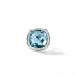 Albion® Ring in Sterling Silver with Blue Topaz and Pave Diamonds