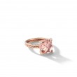 Chatelaine® Ring in 18K Rose Gold with Morganite and Pave Diamonds