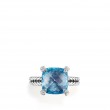 Chatelaine® Ring in Sterling Silver with Blue Topaz and Pave Diamonds
