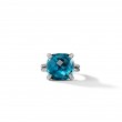 Chatelaine® Ring in Sterling Silver with Hampton Blue Topaz and Pave Diamonds