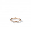 Cable Collectibles® Stack Ring in 18K Rose Gold with Diamonds