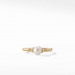 Petite Solari Station Ring in 18K Yellow Gold with Pearl and Pave Diamonds
