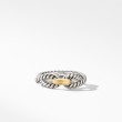Cable Loop Band Ring in Sterling Silver with 18K Yellow Gold, 7mm