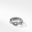 Cable Loop Band Ring in Sterling Silver with Diamonds, 7mm