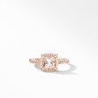 Petite Chatelaine® Pave Bezel Ring in 18K Rose Gold with Morganite