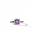 Petite Chatelaine® Pave Bezel Ring in Sterling Silver with Amethyst and Diamonds