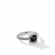 Petite Chatelaine® Pavé Bezel Ring in Sterling Silver with Black Onyx and Diamonds, 7mm