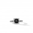 Petite Chatelaine® Pavé Bezel Ring in Sterling Silver with Black Onyx and Diamonds, 7mm