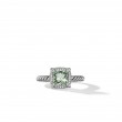 Petite Chatelaine® Pave Bezel Ring in Sterling Silver with Prasiolite and Diamonds