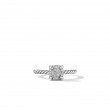 Petite Chatelaine® Ring in Sterling Silver with Pavé Diamonds, 7mm