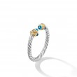 Renaissance Ring in Sterling Silver with 14K Yellow Gold, Hampton Blue Topaz and Diamonds, 2.3mm