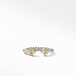 Renaissance Ring in Sterling Silver with 14K Yellow Gold, Gold Domes and Diamonds, 2.3mm
