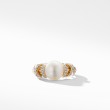 Helena Pearl Ring in 18K Yellow Gold with Pave Diamonds