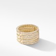 Stax Ring in 18K Yellow Gold with Pave Diamonds