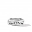Cable Inset Band Ring in Sterling Silver
