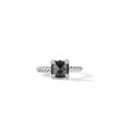 Chatelaine® Ring in Sterling Silver with Black Onyx and Pave Diamonds
