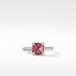 Chatelaine® Ring in Sterling Silver with Rhodolite Garnet and Pave Diamonds