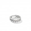 Belmont® Curb Link Band Ring in Sterling Silver with Pave Diamonds