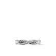 Petite Infinity Band Ring in Sterling Silver with Pave Diamonds