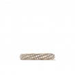 Cable Edge™ Band Ring in Recycled 18K Yellow Gold with Pave Diamonds