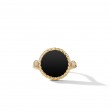 DY Elements® Swivel Ring in 18K Yellow Gold with Black Onyx Reversible to Mother of Pearl and Pave Diamonds